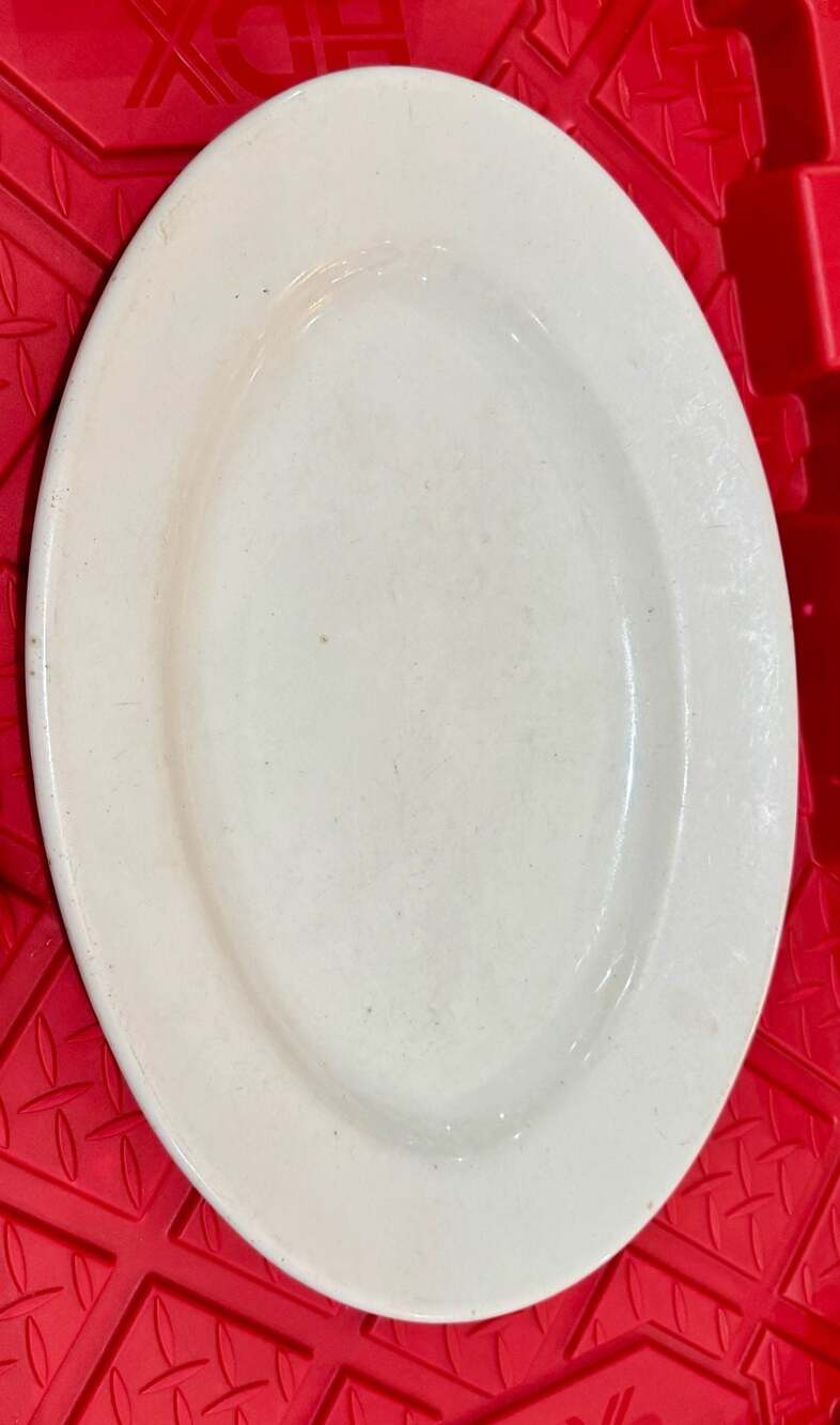 VTG Royal Stone China Maddock & Co. Burslem England White Oval Serving Platter